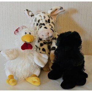 Ganz Pig Chicken Dog Plush Lot Heritage Collection Spot Piglet Animal Farm Hen